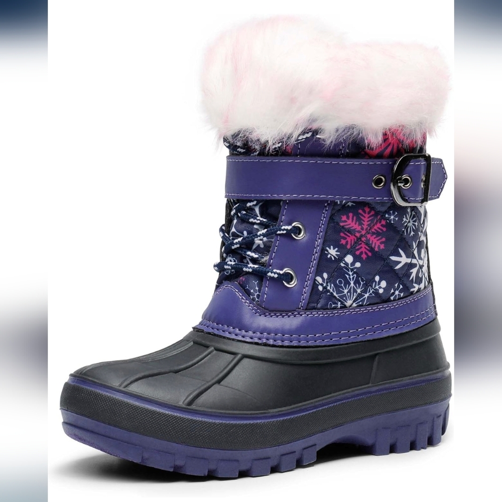 DREAM PAIRS Snow Boots Water-Resistant Outdoor Warm Cozy Anti-Slip Big Kids Sz 5